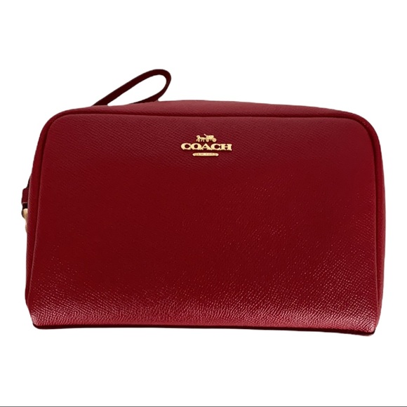 Coach Red Leather Boxy Cosmetic Case 20 - Picture 9 of 13